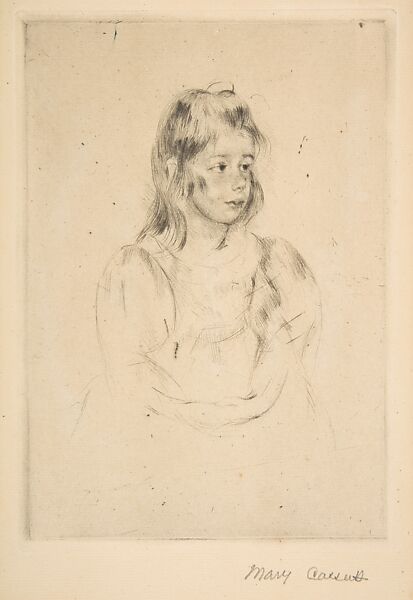 The Party Dress, Mary Cassatt (American, Pittsburgh, Pennsylvania 1844–1926 Le Mesnil-Théribus, Oise), Drypoint; second state of two, restrike 