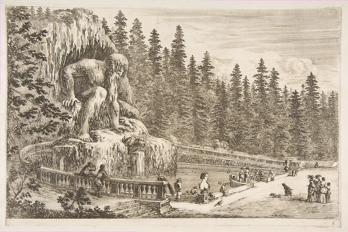 Villa of Pratolino: The Appenino, Stefano della Bella (Italian, Florence 1610–1664 Florence), Etching; second state 