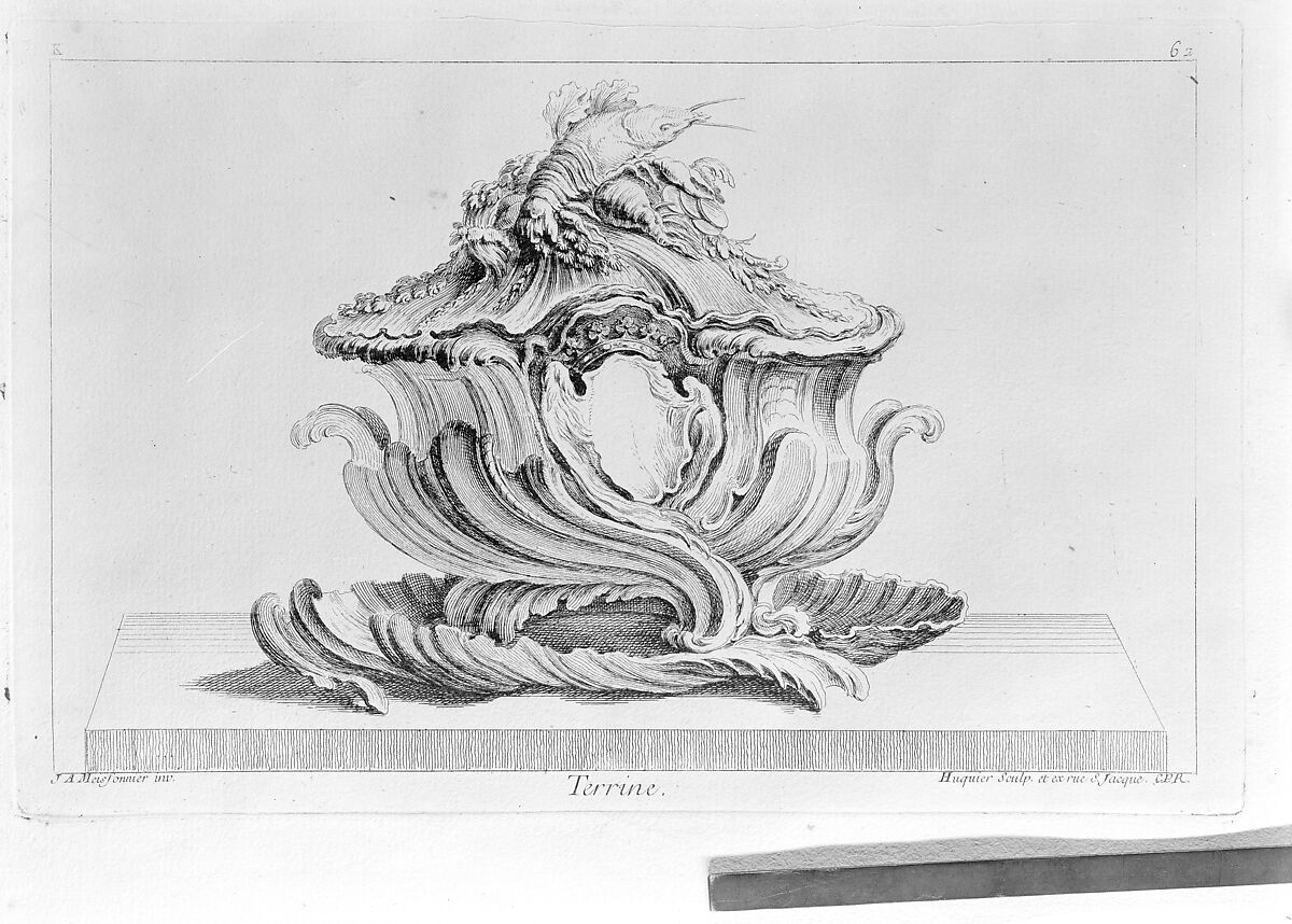 Design for a Surtout and a Tureen, Juste Aurèle Meissonnier (French, Turin 1695–1750 Paris), Etching and engraving 