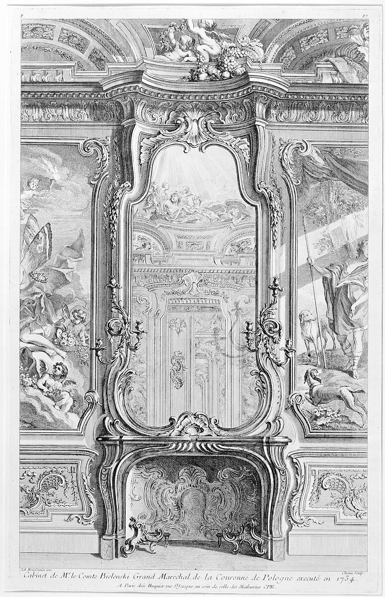 Cabinet de Mr le Compte Bielinski, from "Oeuvre de Juste Aurelle Meissonnier", Juste Aurèle Meissonnier (French, Turin 1695–1750 Paris), Etching and engraving