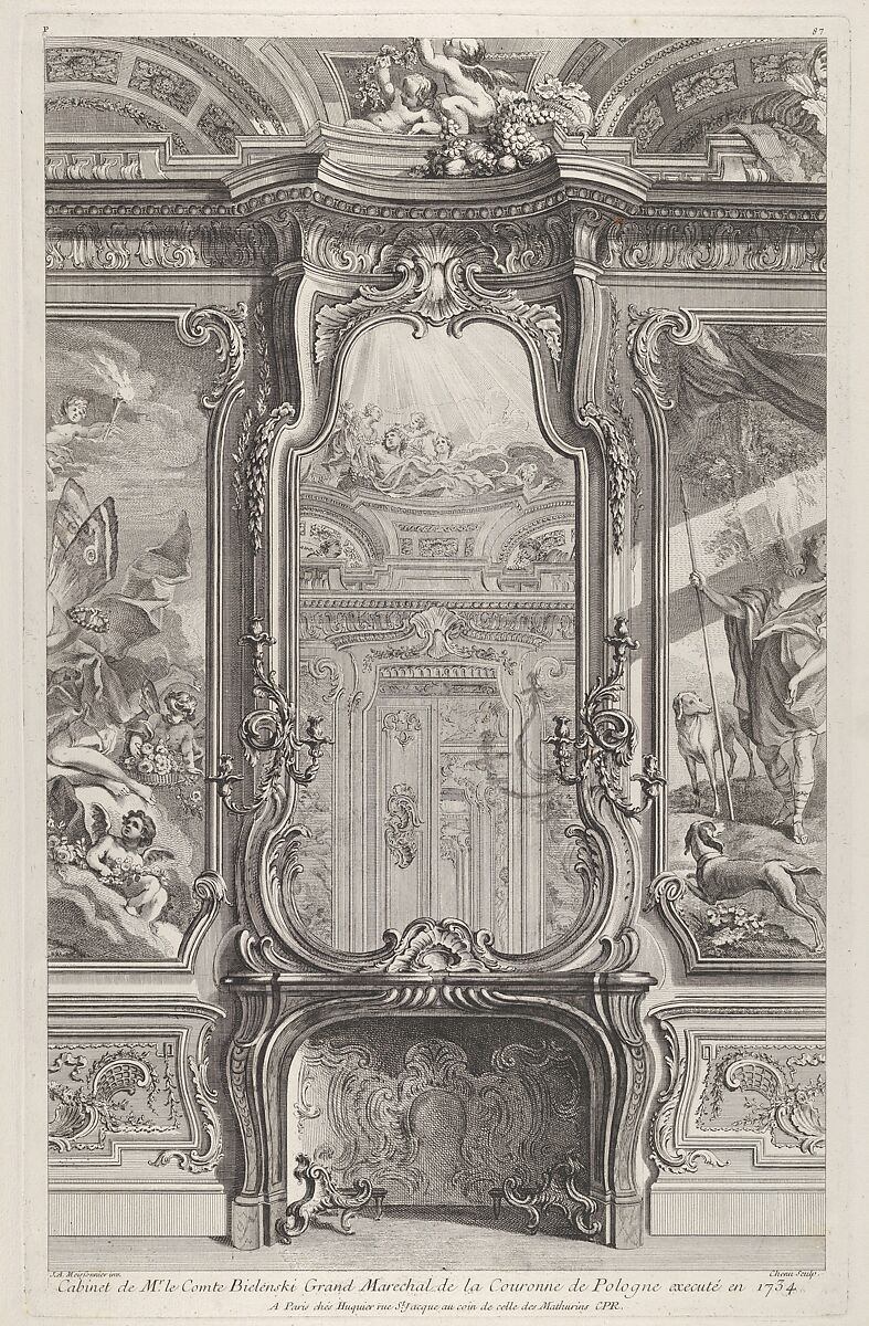 Cabinet de Mr le Compte Bielinski, from "Oeuvres de Juste Aurelle Meissonnier", Juste Aurèle Meissonnier (French, Turin 1695–1750 Paris), Etching and engraving 