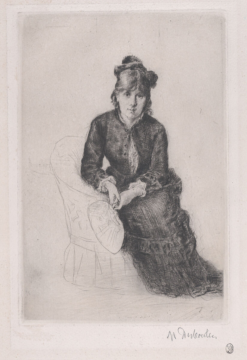 Portrait of Berthe Morisot, Marcellin Desboutin (French, Cérilly 1823–1902 Nice), Drypoint; second state of two 