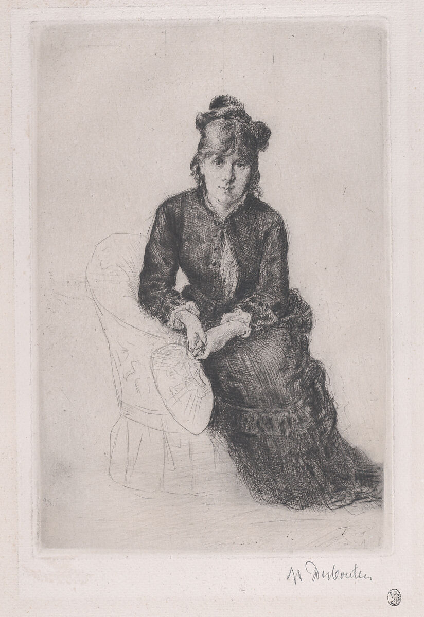 Portrait of Berthe Morisot, Marcellin Desboutin  French, Drypoint; second state of two