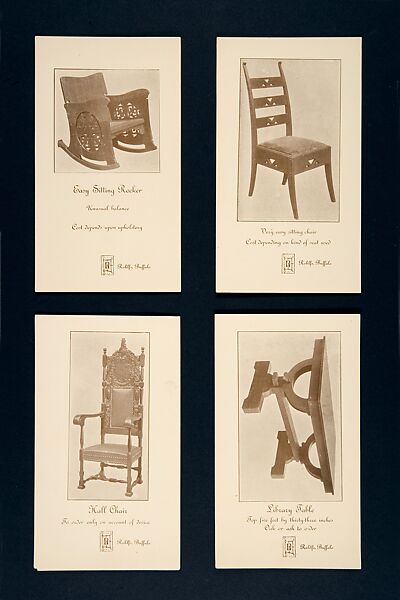 Advertising Card for an Easy Sitting Rocker, Issued by Charles Rohlfs (American, Brooklyn, New York 1853–1936 Buffalo, New York), Half-tone commercial process, printed in brown ink on glossy wove paper 