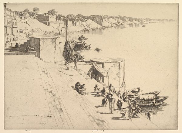 Munshi Ghát, Ernest S. Lumsden (British, London 1883–1948 Edinburgh), Etching; eighth state 