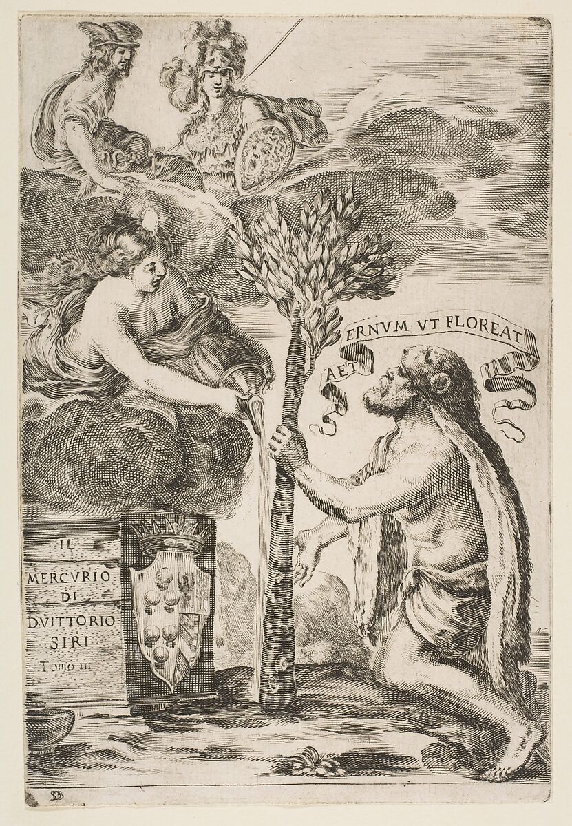 Frontispiece for Il Mercurio, III: Hercules Planting His Club, Etched by Stefano della Bella (Italian, Florence 1610–1664 Florence), Etching, state i 