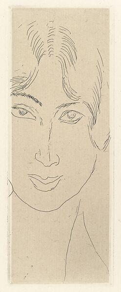 Mlle Landsberg with a Long Face, Henri Matisse (French, Le Cateau-Cambrésis 1869–1954 Nice), Etching on chine collé 