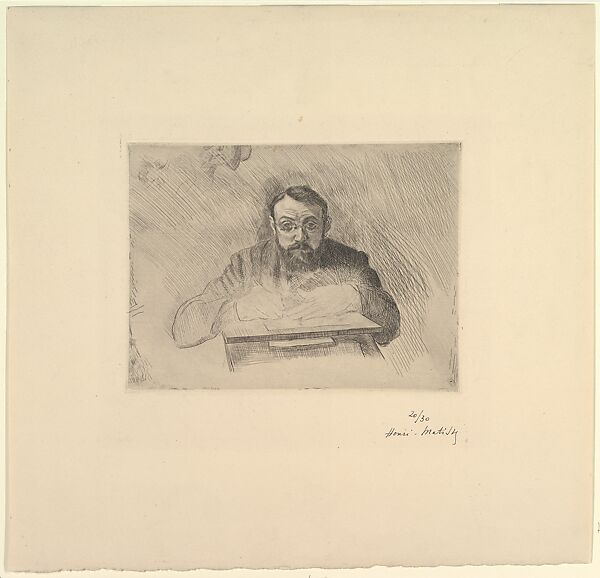 Self-Portrait of the Artist Etching, Henri Matisse (French, Le Cateau-Cambrésis 1869–1954 Nice), Drypoint; fourth state of four