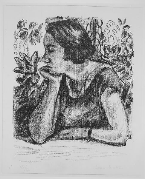 Face in Profile, Resting on an Arm, Henri Matisse (French, Le Cateau-Cambrésis 1869–1954 Nice), Lithograph