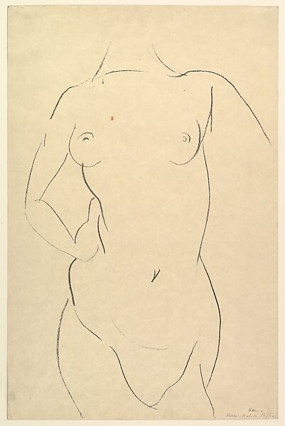 Torso, frontal view, Henri Matisse (French, Le Cateau-Cambrésis 1869–1954 Nice), Lithograph 