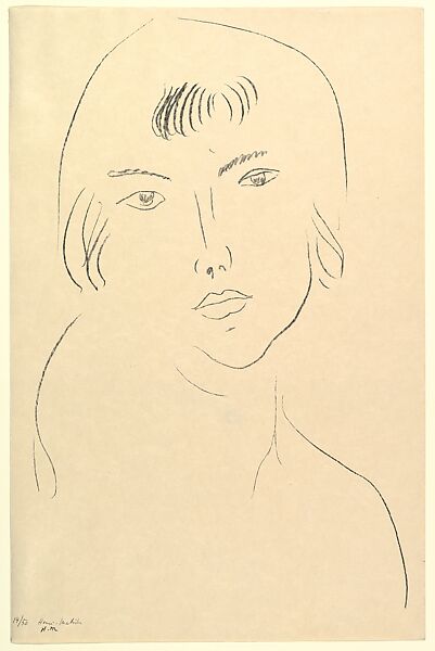 Head of a Girl, Henri Matisse (French, Le Cateau-Cambrésis 1869–1954 Nice), Lithograph 