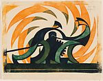 The Winch, Sybil Andrews (Canadian (born England), Bury St. Edmunds, Suffolk 1898–1992 Victoria, British Columbia), Color linocut on Japanese paper