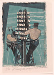 Fixing the Wires, Lill Tschudi (Swiss, Schwanden 1911–2004 Schwanden), Linoleum cut