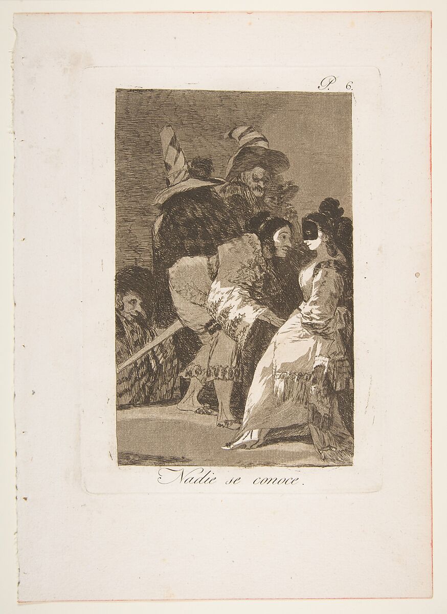 Plate 6 from "Los Caprichos":  Nobody knows himself (Nadie se conoce), Goya (Francisco de Goya y Lucientes) (Spanish, Fuendetodos 1746–1828 Bordeaux), Etching, burnished aquatint 
