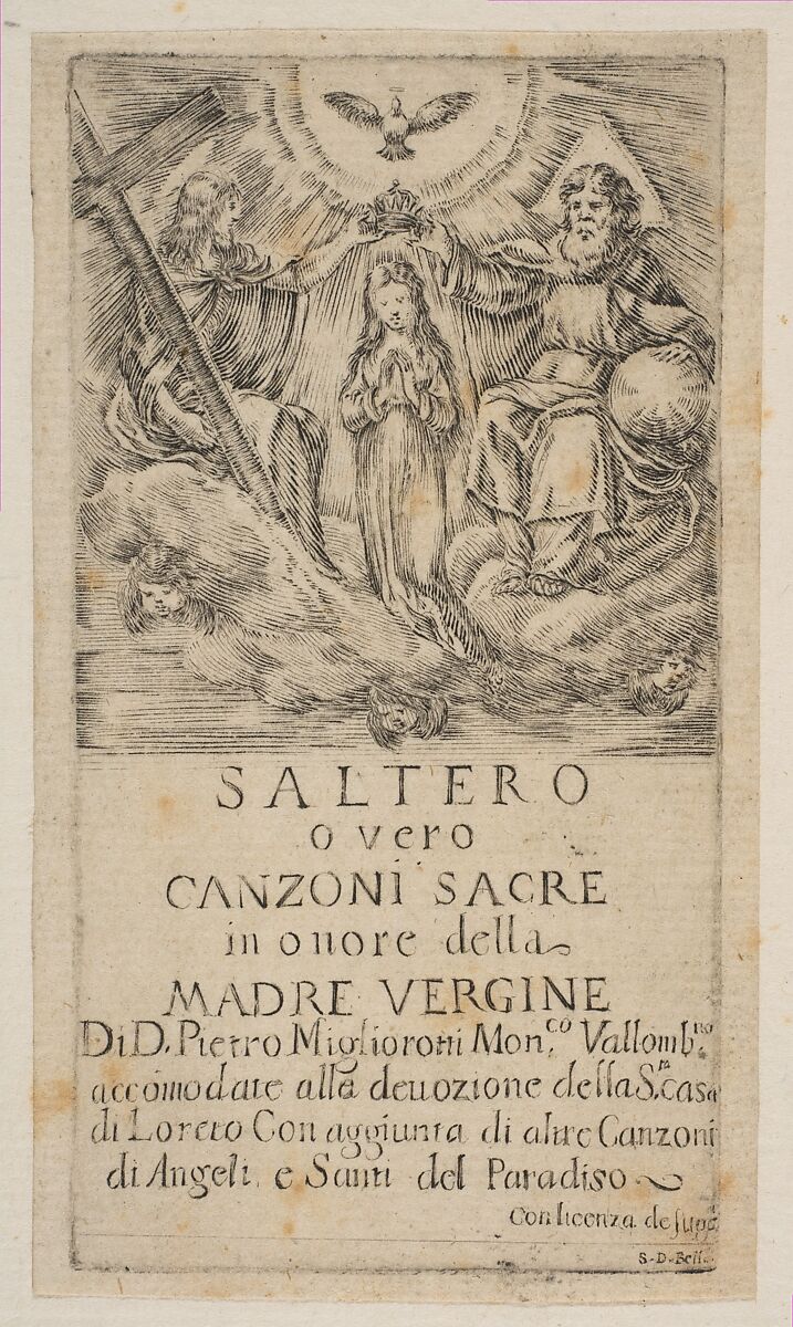 Frontispiece for Saltero, Etched by Stefano della Bella (Italian, Florence 1610–1664 Florence), Etching 