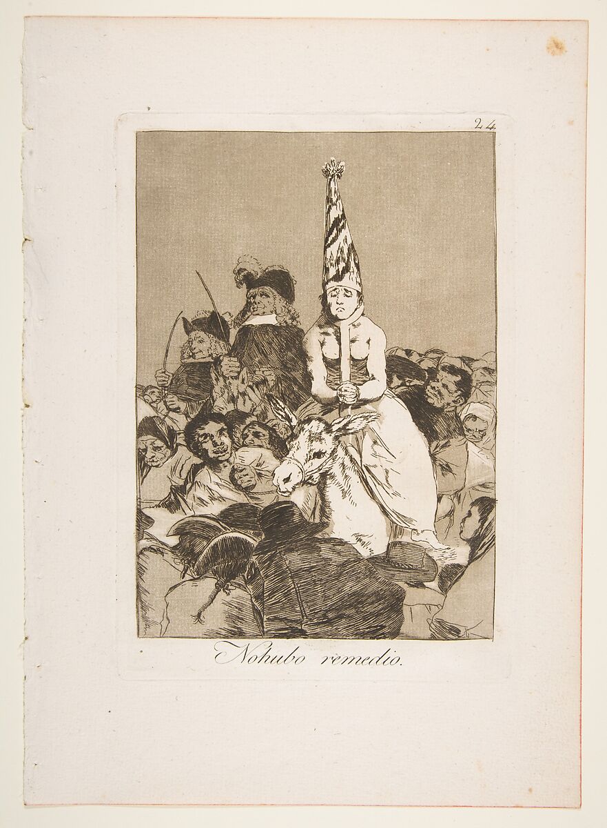 Plate 24 from  "Los Caprichos": Nothing could be done about It (Nohubo remedio), Goya (Francisco de Goya y Lucientes) (Spanish, Fuendetodos 1746–1828 Bordeaux), Etching, burnished aquatint 