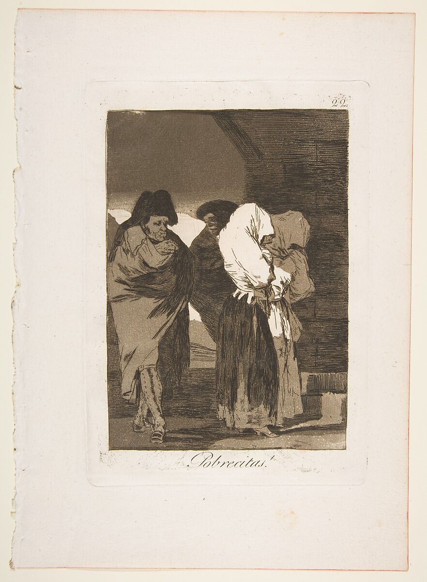 Plate 22 from "Los Caprichos": Poor little girls! (Pobrecitas!), Goya (Francisco de Goya y Lucientes) (Spanish, Fuendetodos 1746–1828 Bordeaux), Etching, burnished aquatint 