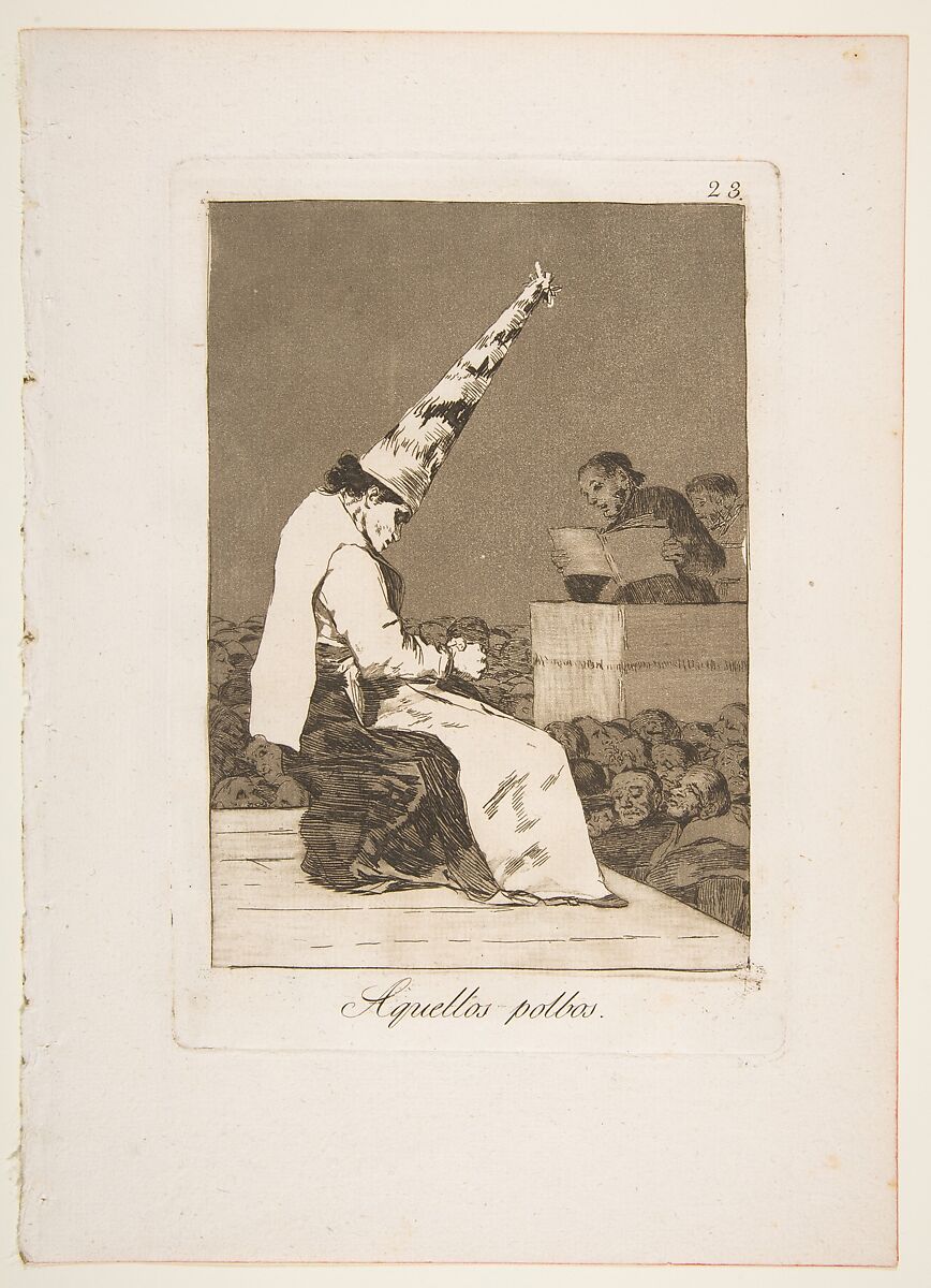 Plate 23 from "Los Caprichos": These specks of dust (Aquellos polbos), Goya (Francisco de Goya y Lucientes) (Spanish, Fuendetodos 1746–1828 Bordeaux), Etching, burnished aquatint, drypoint, burin 