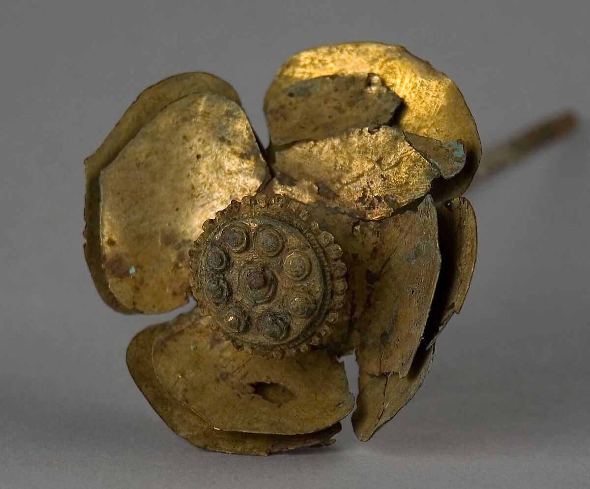 Ornament in the Shape of a Lotus Flower, Bronze with traces of gilding, Cambodia or Thailand 