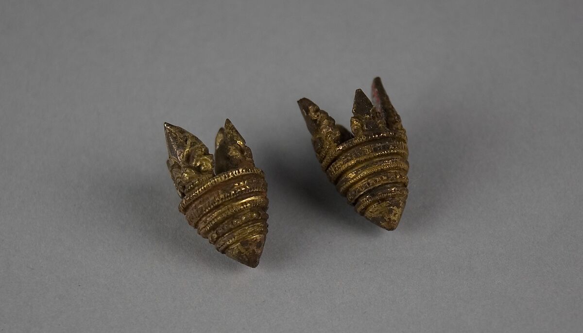 Ear Clip, Bronze with traces of gilding, Cambodia 