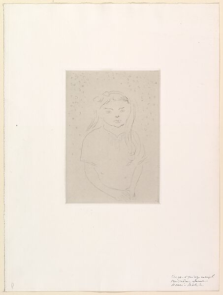 Large Irène Vignier, Henri Matisse (French, Le Cateau-Cambrésis 1869–1954 Nice), Etching on chine collé