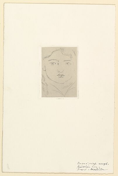 Head of a Child–Apollon, Henri Matisse (French, Le Cateau-Cambrésis 1869–1954 Nice), Etching on chine collé