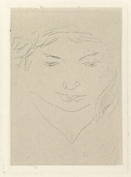 Irène, head lowered, Henri Matisse (French, Le Cateau-Cambrésis 1869–1954 Nice), Etching on chine collé 
