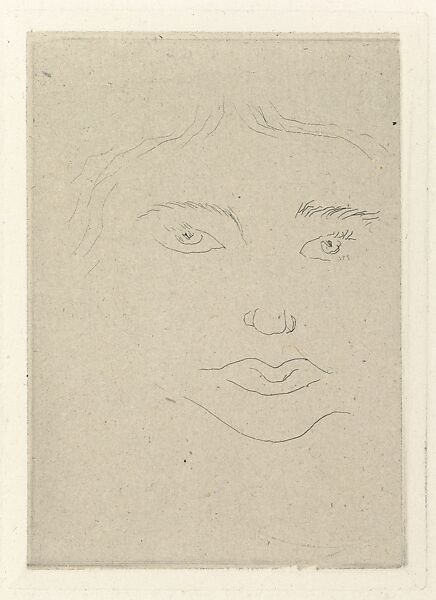 Irène – Face, Henri Matisse (French, Le Cateau-Cambrésis 1869–1954 Nice), Etching on chine collé 