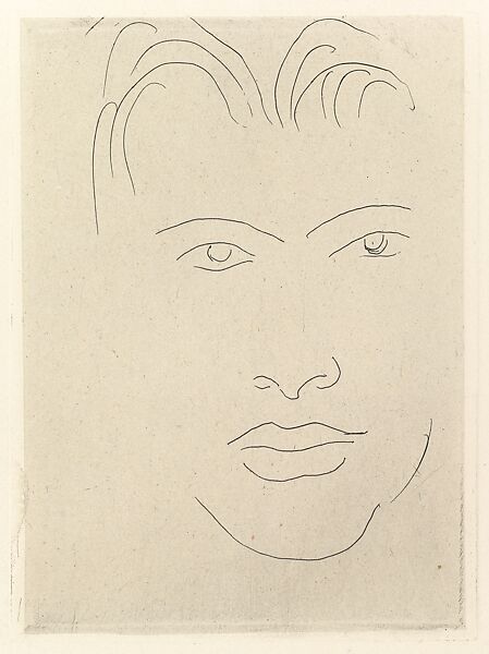 Massia with Allogated Face, Henri Matisse (French, Le Cateau-Cambrésis 1869–1954 Nice), Etching on chine collé 