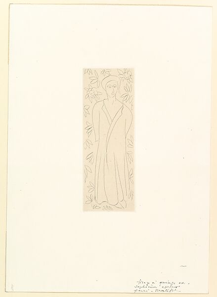 The Persian, Henri Matisse (French, Le Cateau-Cambrésis 1869–1954 Nice), Drypoint on chine collé
