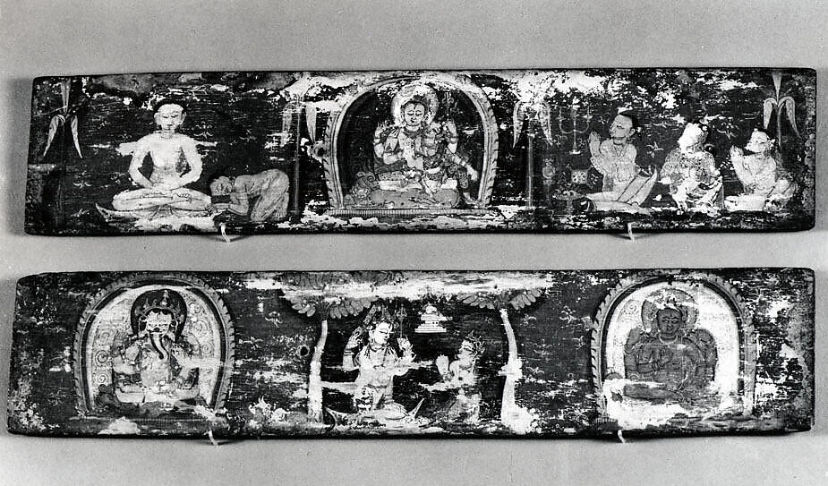 Pair of Hindu Manuscript Covers, Ink and distemper on wood, Nepal (Kathmandu Valley) 