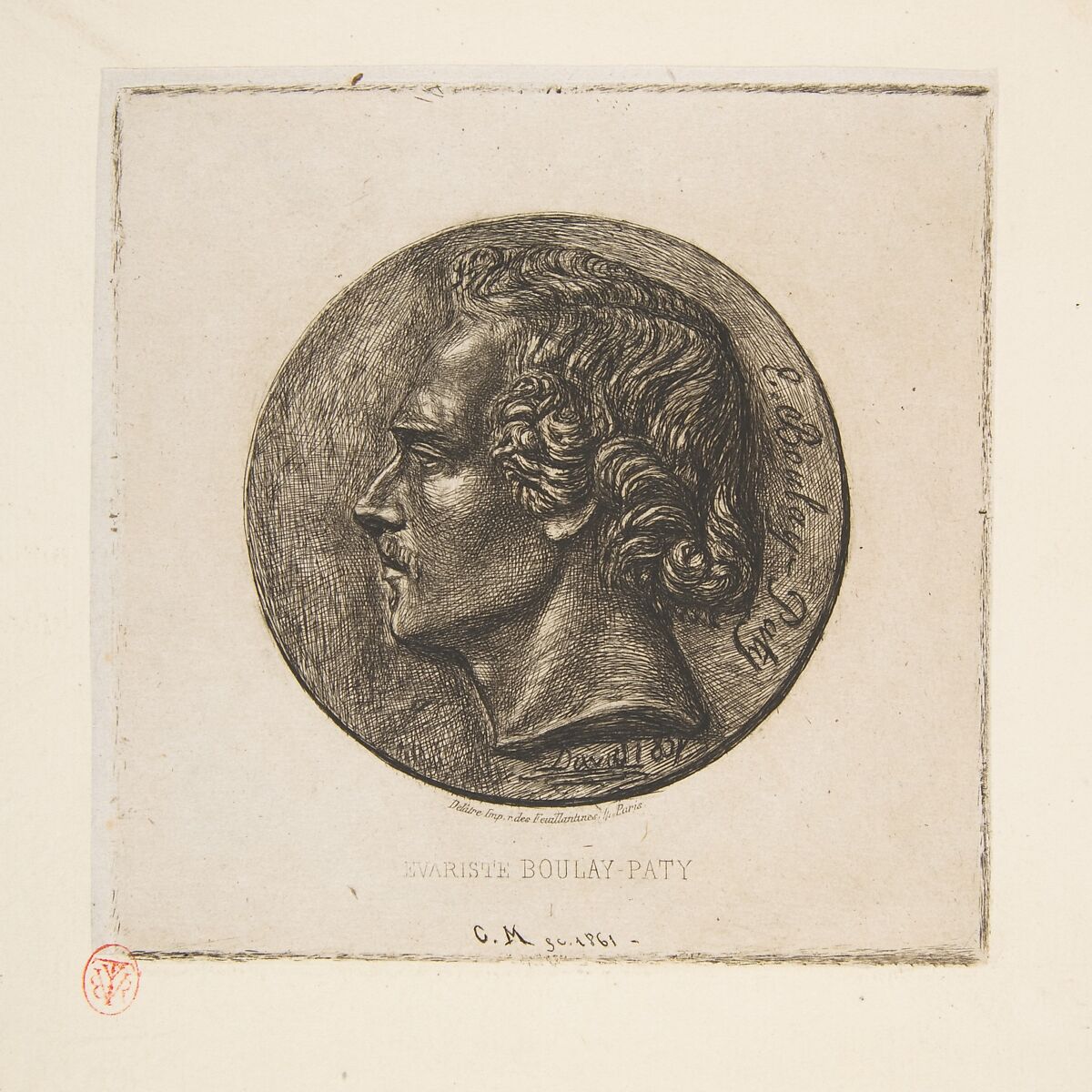 Evariste Boulay-Paty, Charles Meryon (French, 1821–1868), Etching on laid paper 
