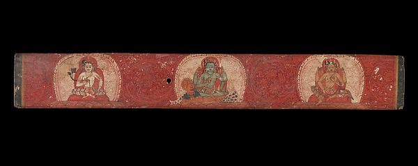 Manuscript Cover with Vishnu Flanked by Lakshmi and Sarasvati