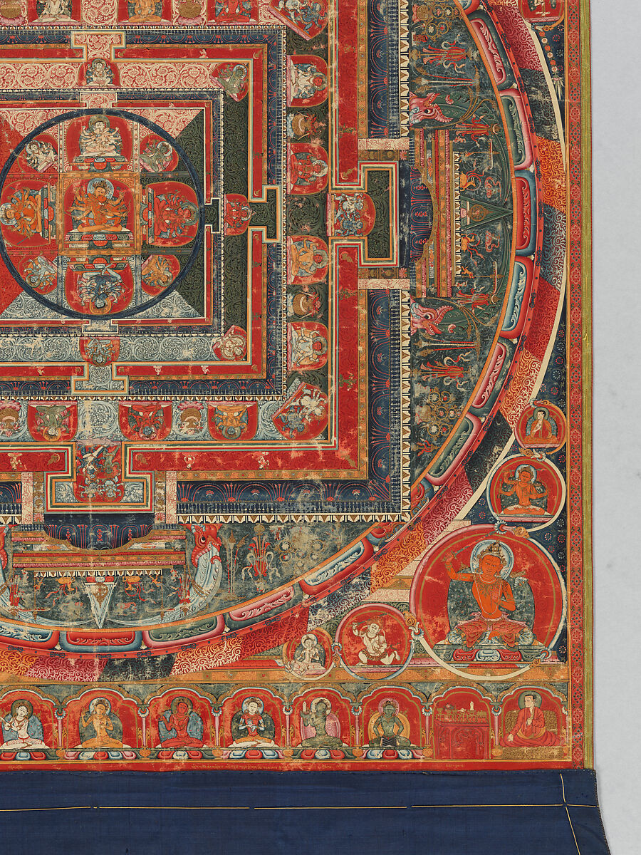 Mandala of Manjuvajra, Tantric Form of the Bodhisattva Manjushri, Distemper on cloth, Tibet