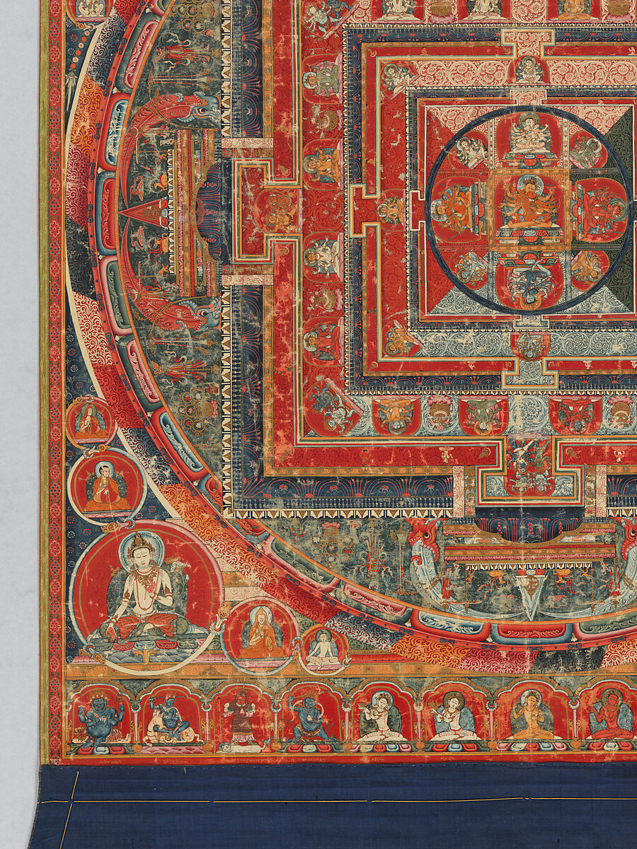 Mandala of Manjuvajra, Tantric Form of the Bodhisattva Manjushri, Distemper on cloth, Tibet