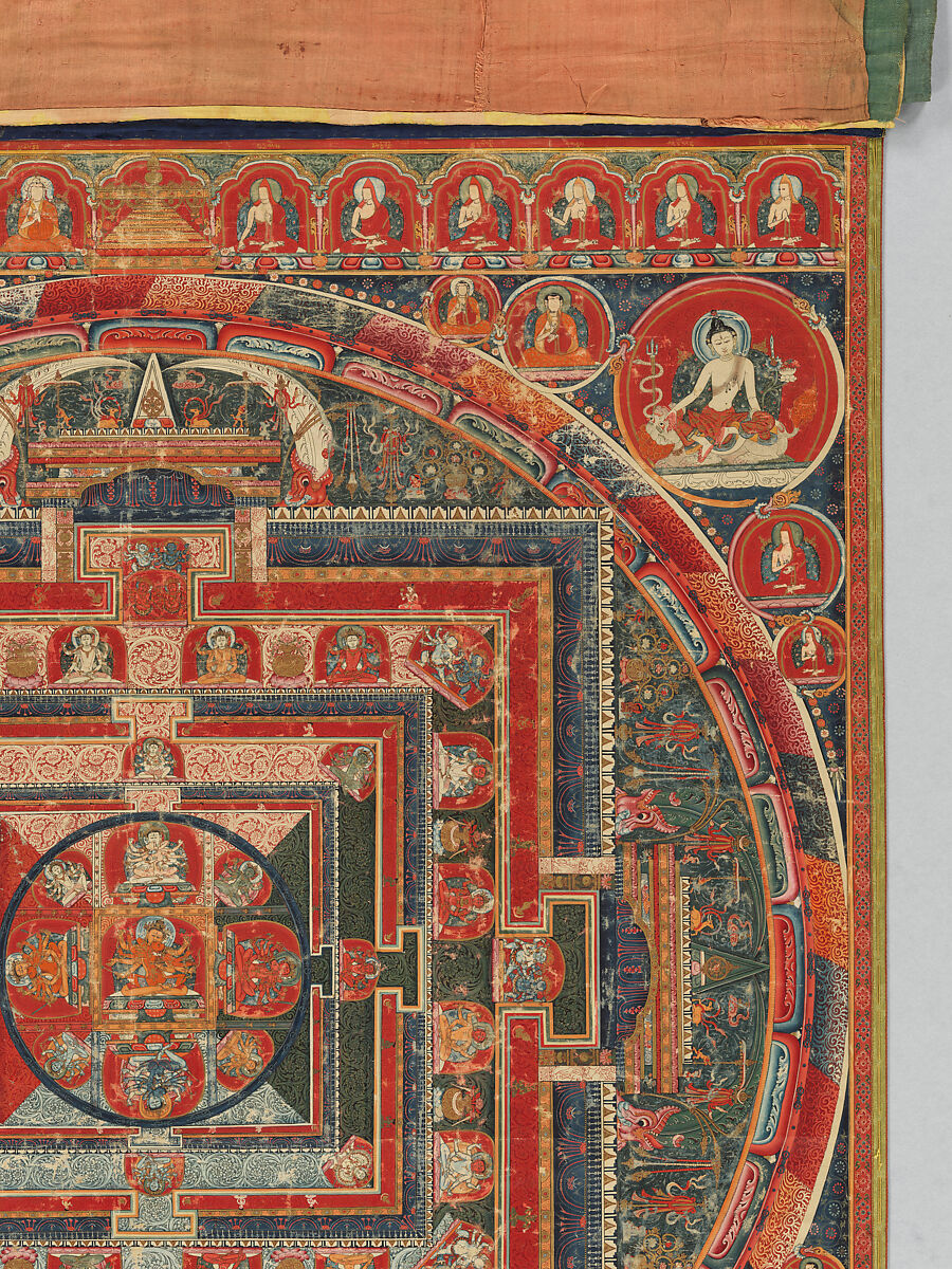 Mandala of Manjuvajra, Tantric Form of the Bodhisattva Manjushri, Distemper on cloth, Tibet