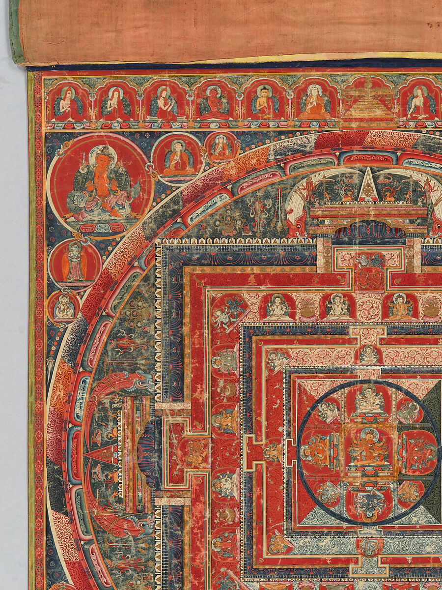 Mandala of Manjuvajra, Tantric Form of the Bodhisattva Manjushri, Distemper on cloth, Tibet
