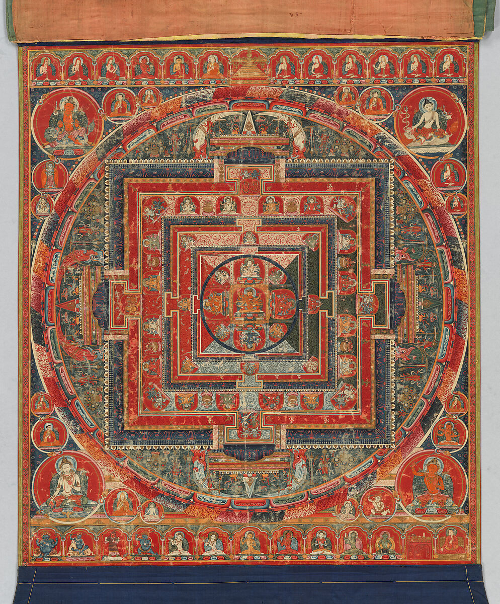 Mandala of Manjuvajra, Tantric Form of the Bodhisattva Manjushri, Distemper on cloth, Tibet