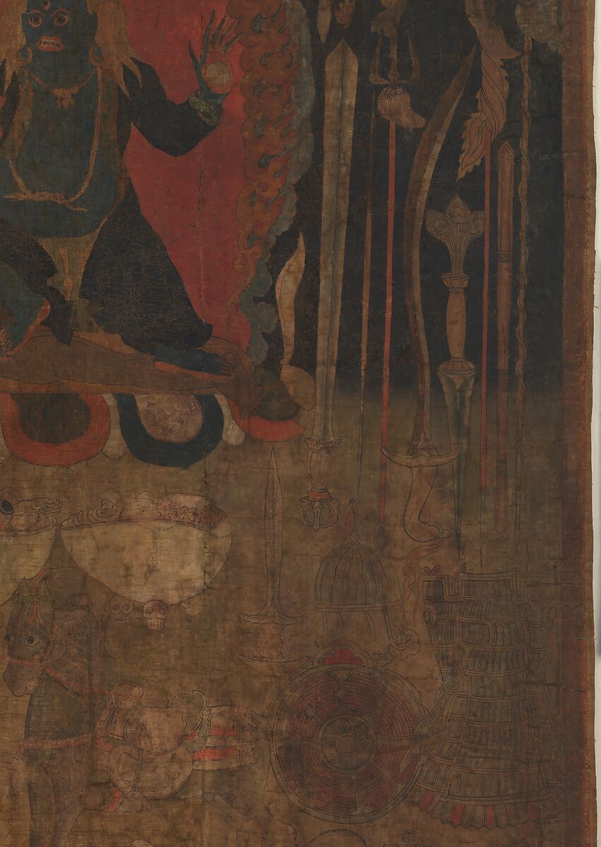 Offerings to Wrathful Deities, Distemper and ink on cloth, Tibet