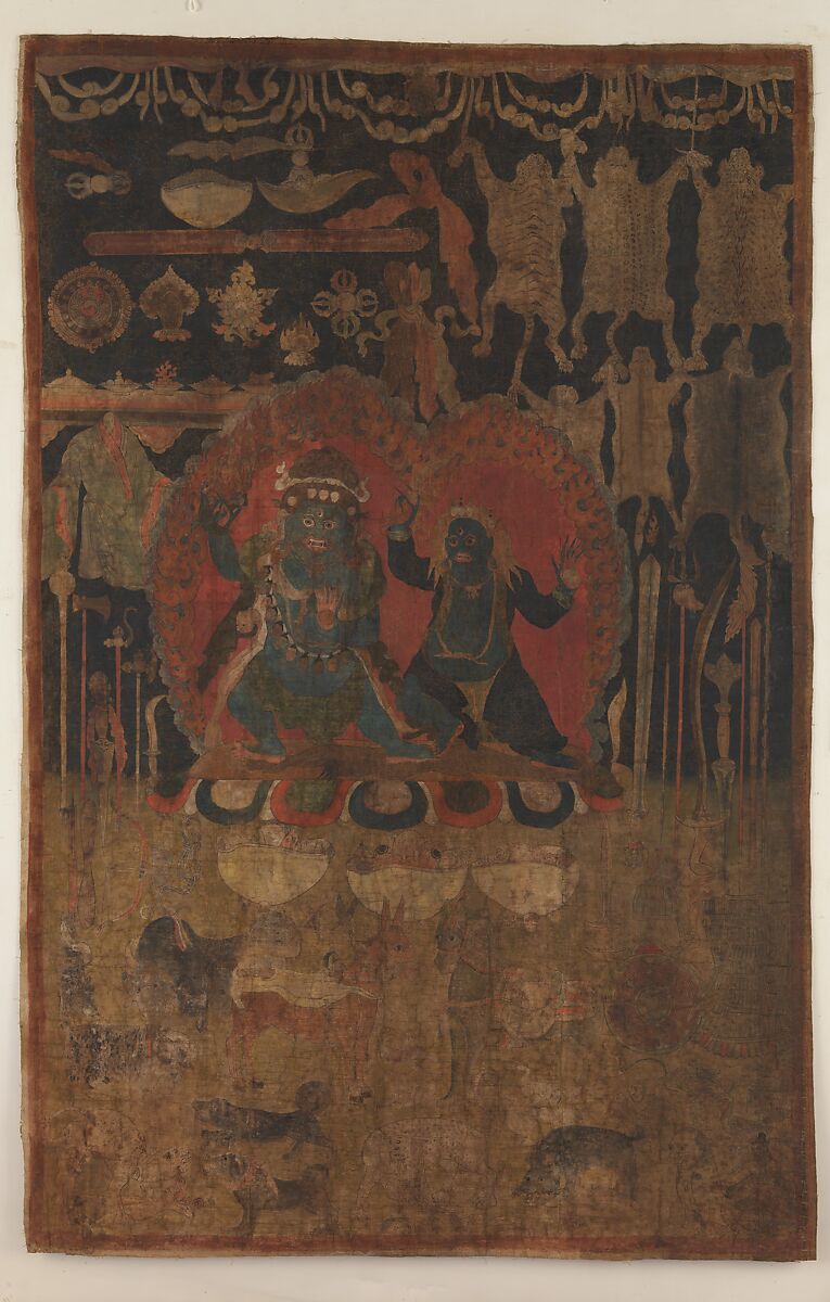 Offerings to Wrathful Deities, Distemper and ink on cloth, Tibet 