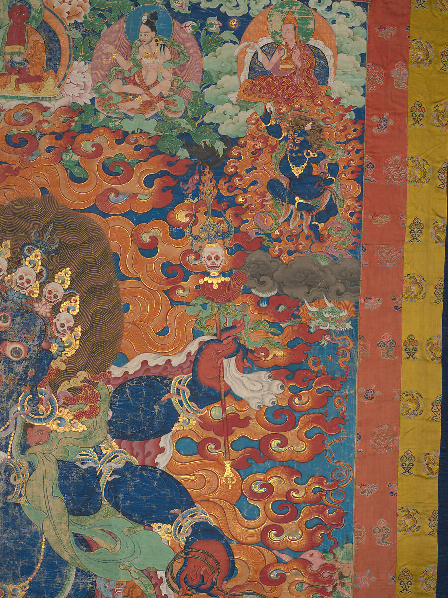 The Wrathful Protector Mahakala, Tantric Protective Form of Avalokiteshvara, Distemper on cloth, Tibet
