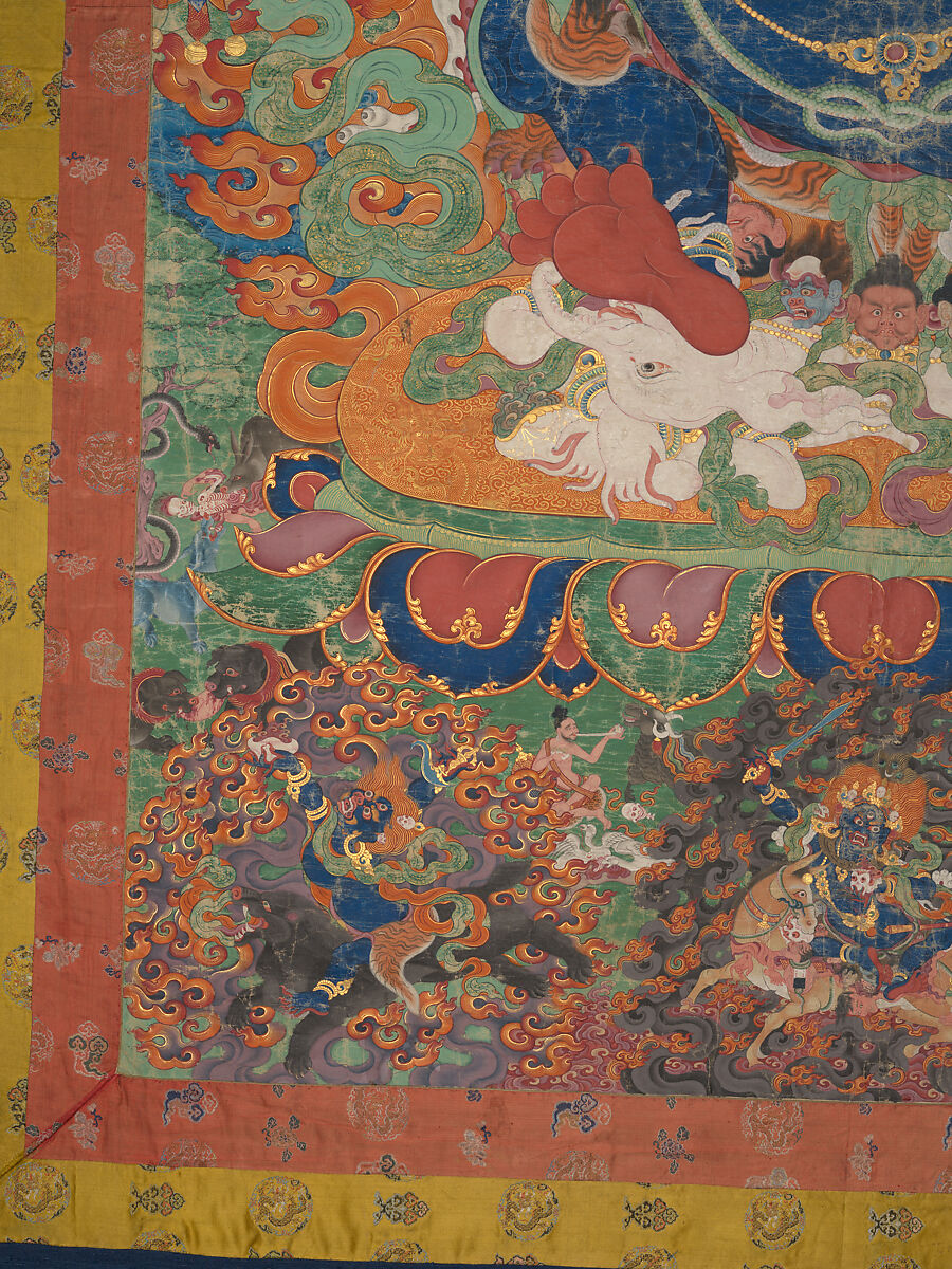 The Wrathful Protector Mahakala, Tantric Protective Form of Avalokiteshvara, Distemper on cloth, Tibet
