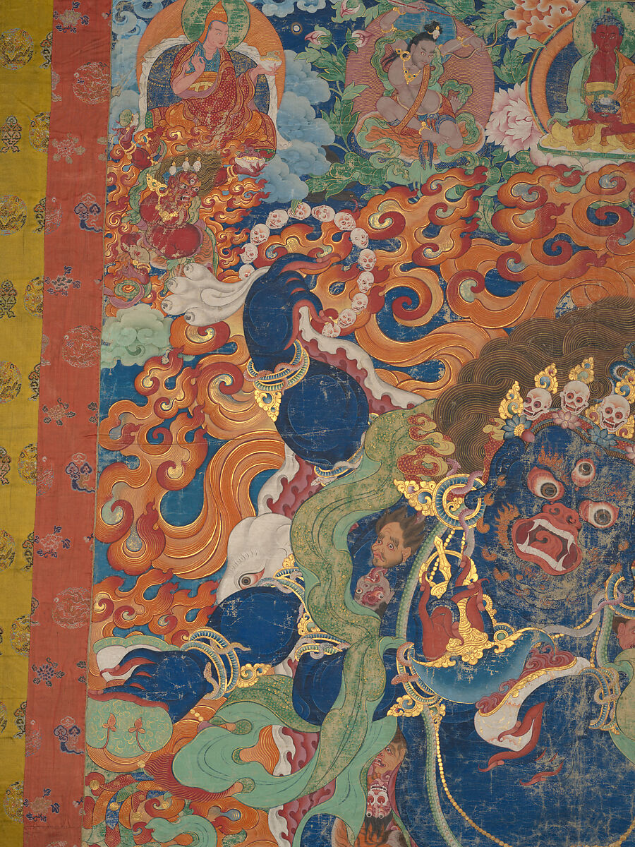 The Wrathful Protector Mahakala, Tantric Protective Form of Avalokiteshvara, Distemper on cloth, Tibet