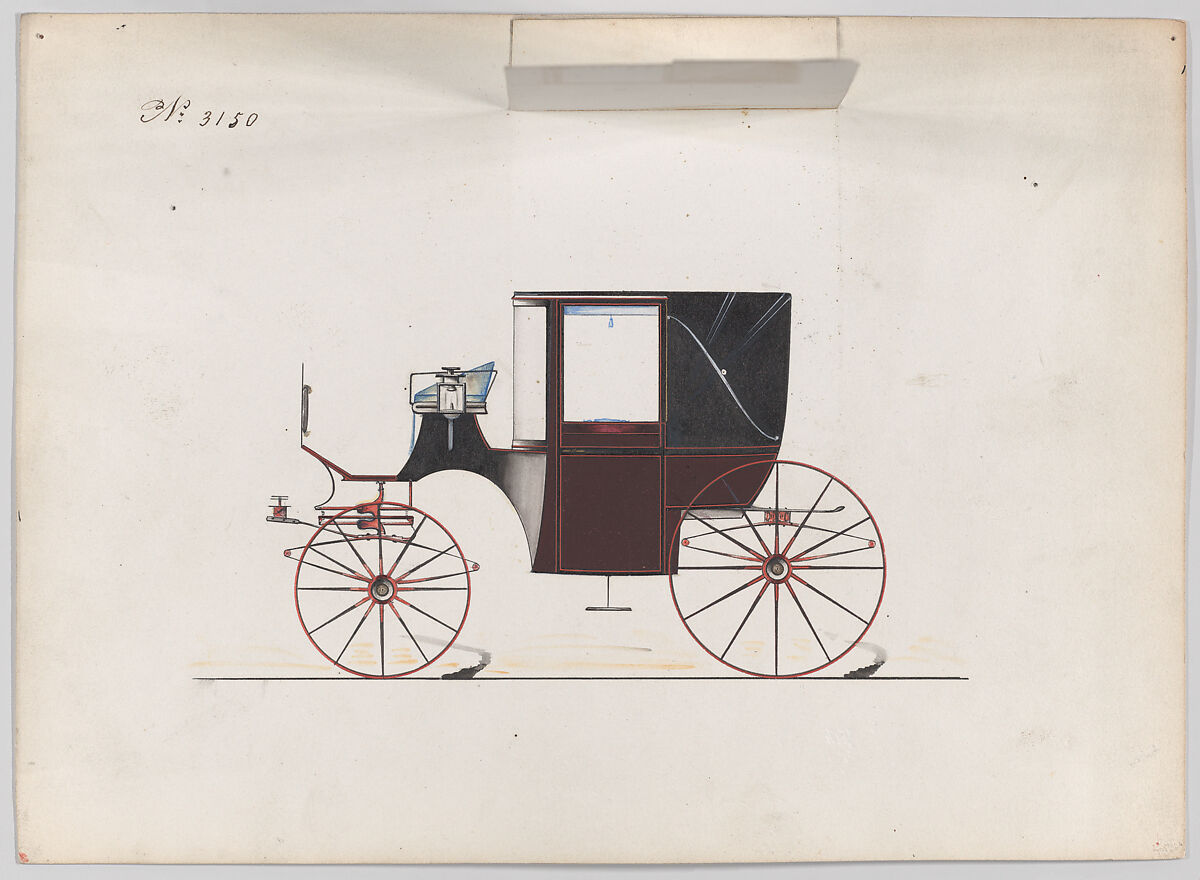 Landaulet #3150, Brewster &amp; Co. (American, New York), Watercolor and ink