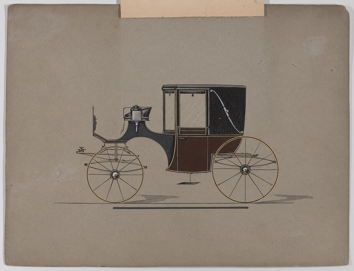 Landaulet #3686, Brewster &amp; Co. (American, New York), Pen and black ink, watercolor and gouache with gum arabic