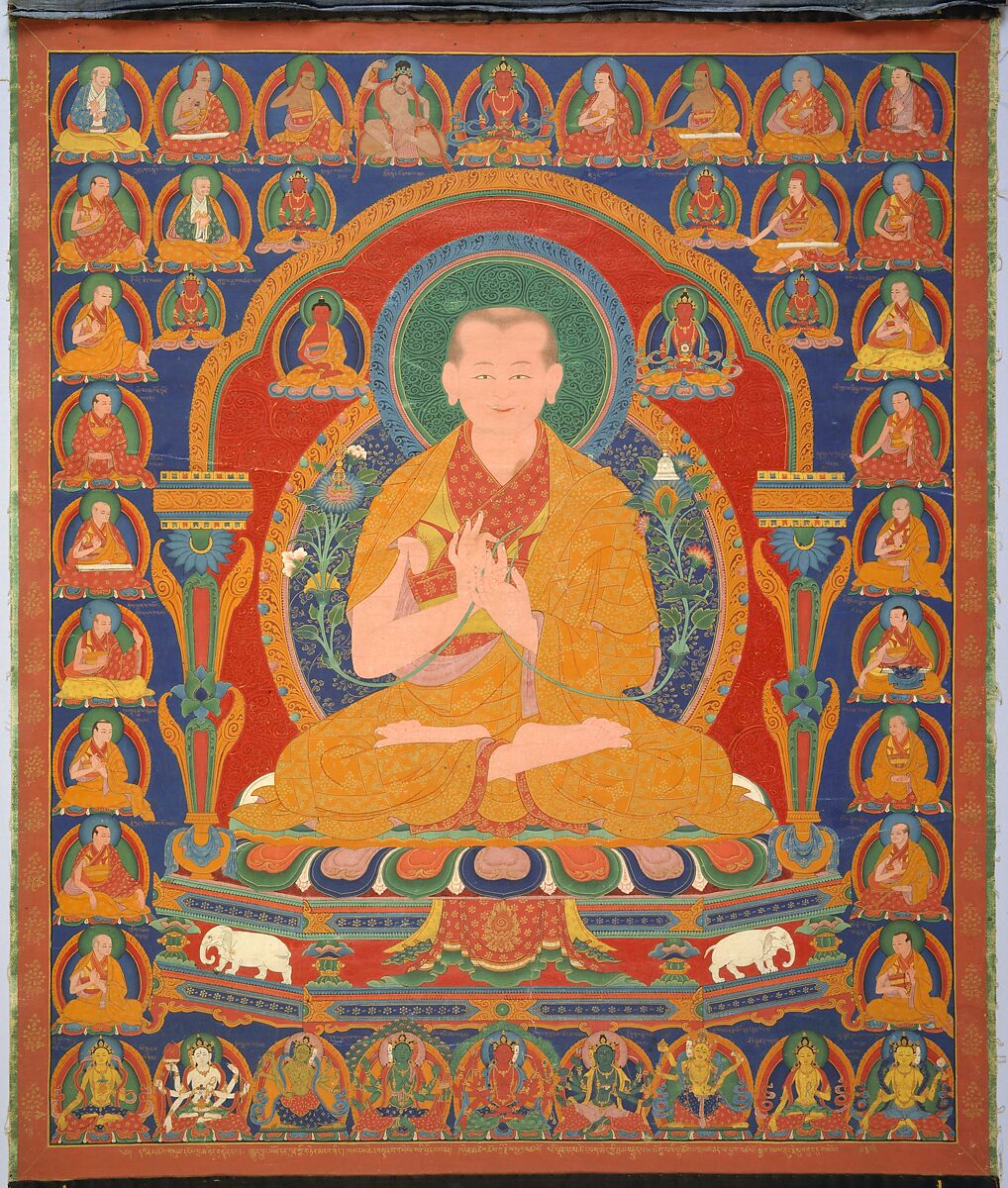 Yong Zin Khon Shogpel: Seventh Abbot of Ngor Monastary, Distemper and gold on cloth, Tibet 