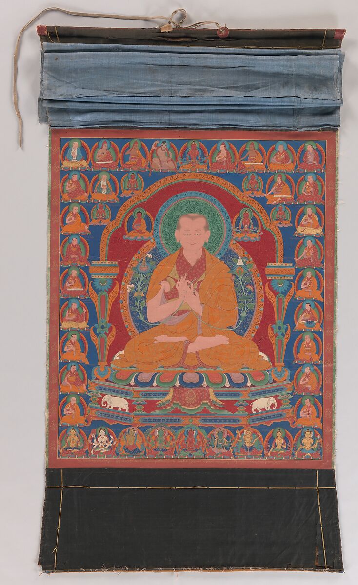 Yong Zin Khon Shogpel: Seventh Abbot of Ngor Monastary, Distemper and gold on cloth, Tibet