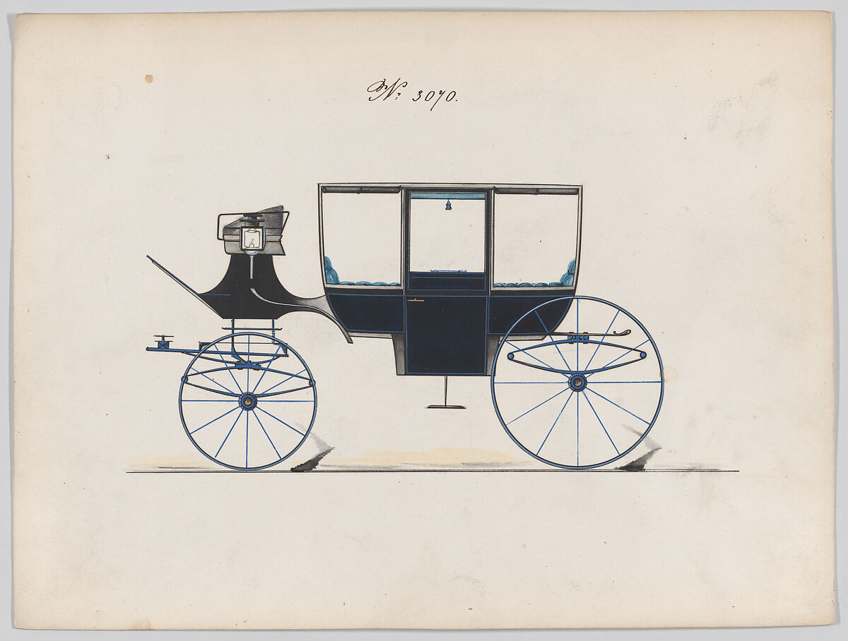 Coach #3070, Brewster &amp; Co. (American, New York), Pen and black ink, watercolor and gouache 