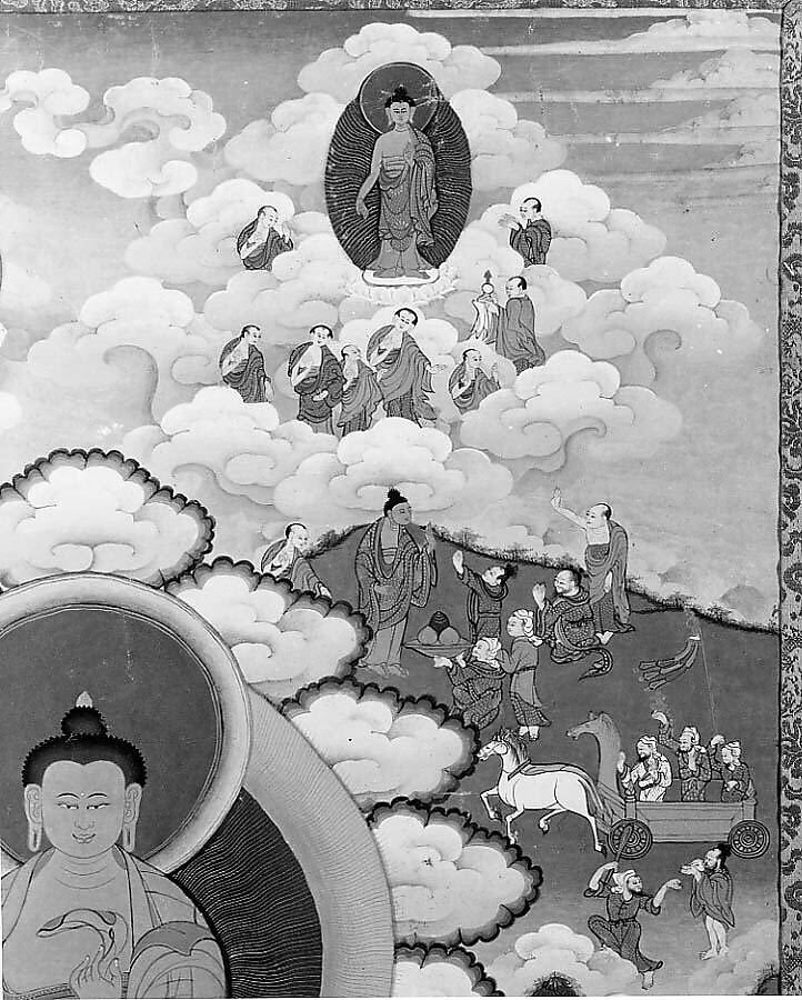 Thanka with Large Buddha, Distemper on cloth, Tibet 