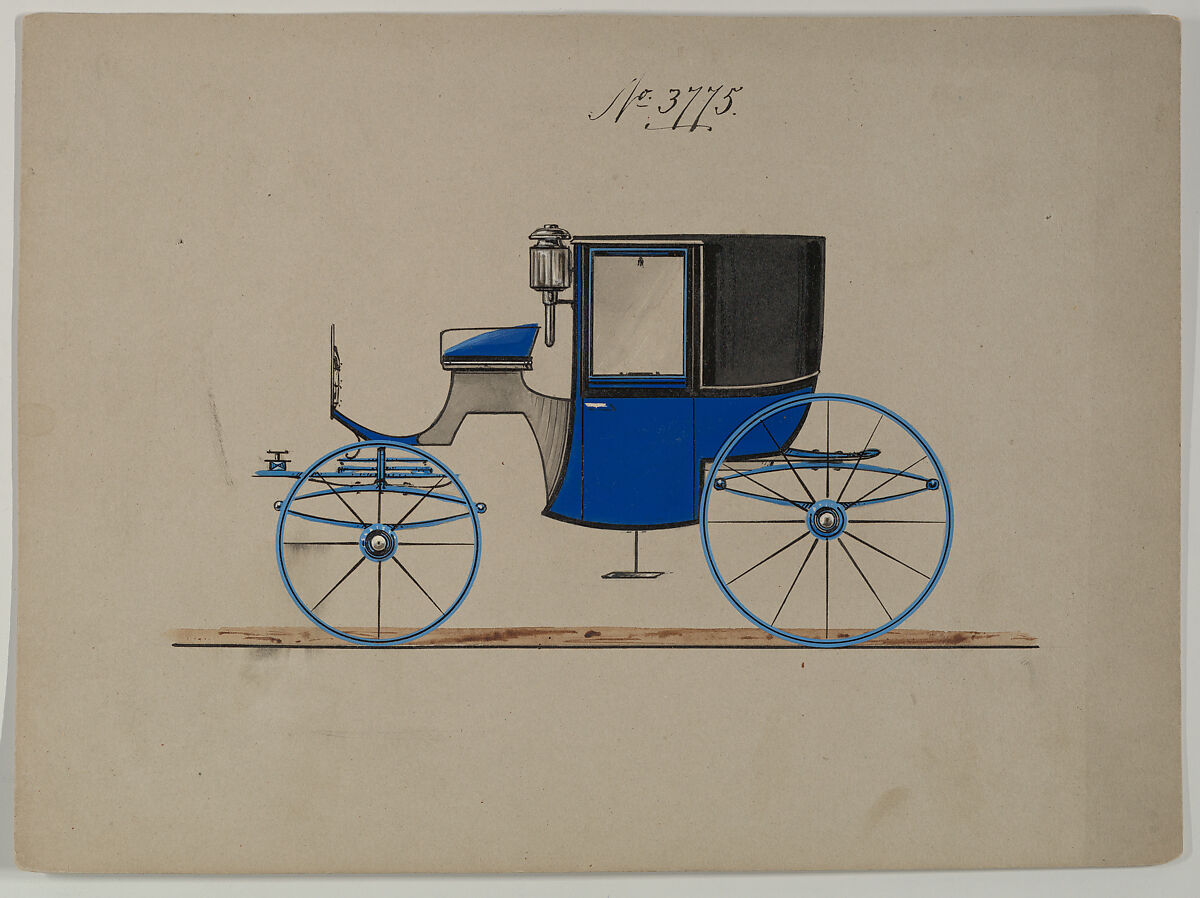 Brougham #3775, Brewster &amp; Co. (American, New York), Pen and black ink, watercolor and gouache with gum arabic 
